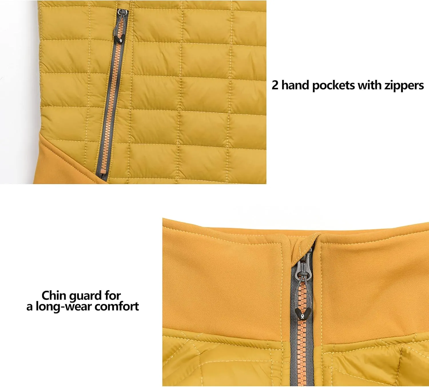 Little Donkey Andy Mens Lightweight Puffer Vest, Warm Outdoor Sleeveless Jacket for Hiking Travel Running