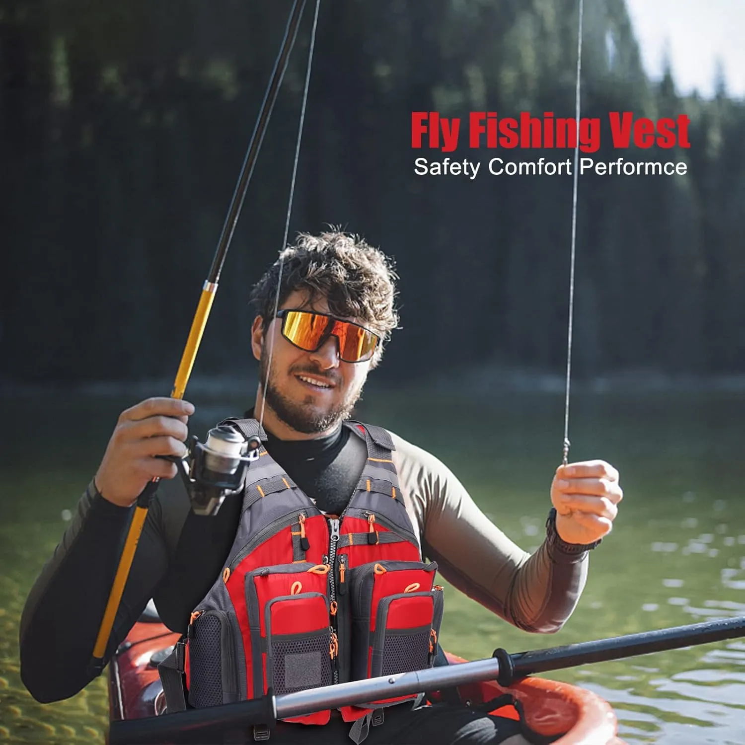 Lixada Fly Fishing Vest Fishing Jacket Breathable Polyester Mesh Design Fishing Vest