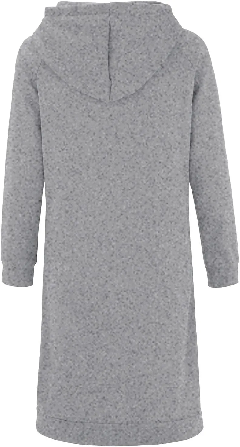 Long Sleeve Dress for Women Lightweight Pocket Hoodie Dress Fall Sweatshirts for Women Loose Pullover Tunic