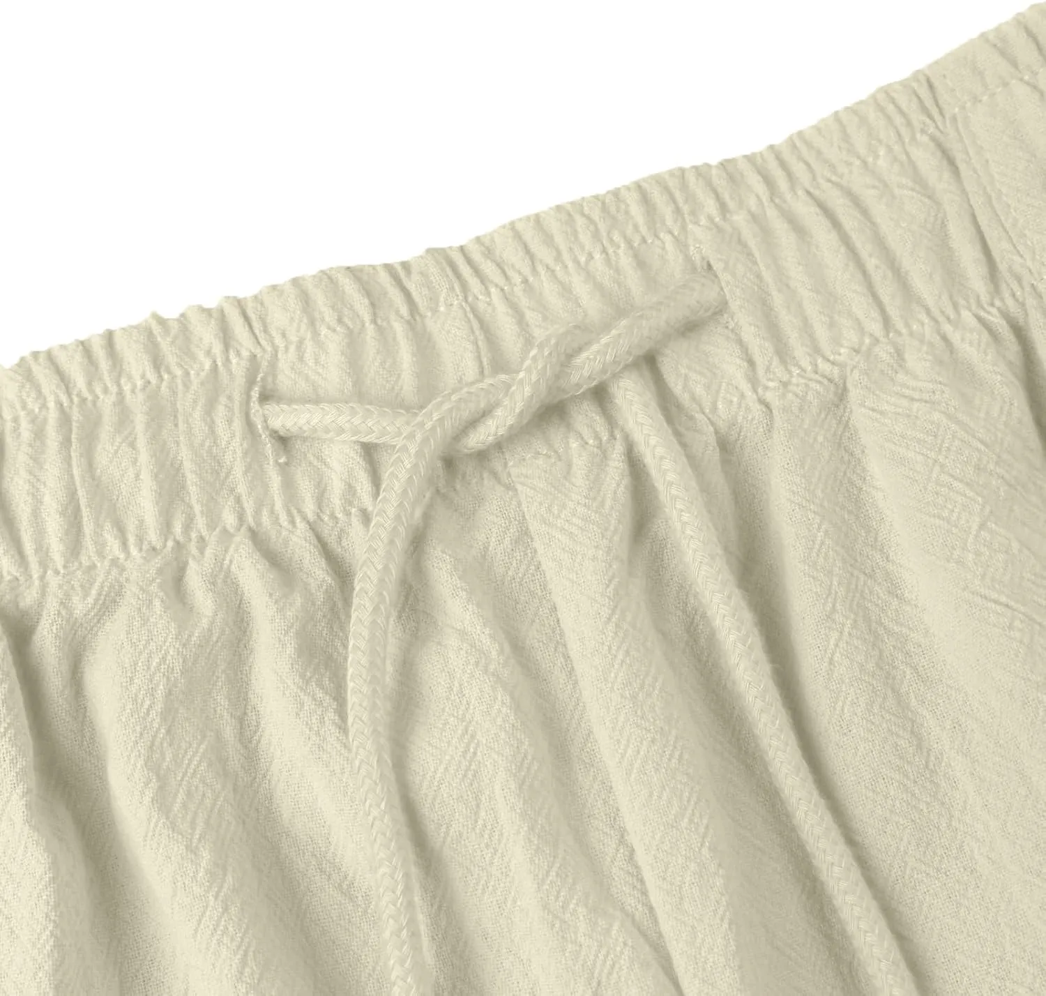 LVCBL Mens Linen Shorts Men Casual Capri Pant Summer Beach Yoga Shorts with Pockets