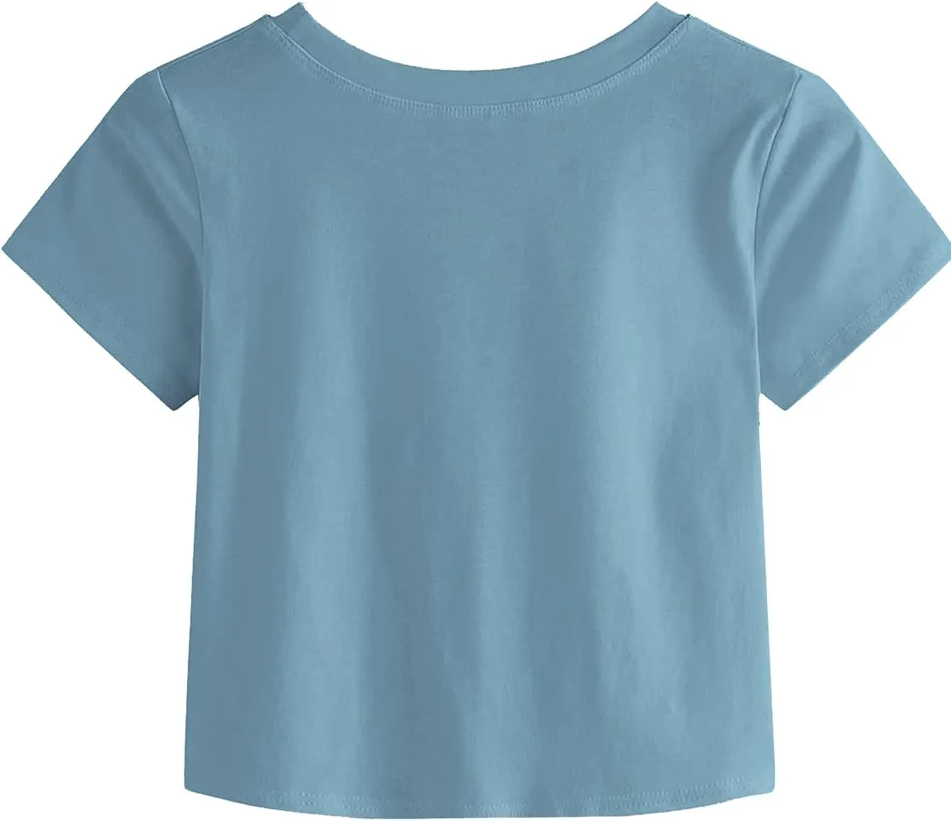 MakeMeChic Women's Summer Crop Top Solid Short Sleeve Twist Front Tee T-Shirt
