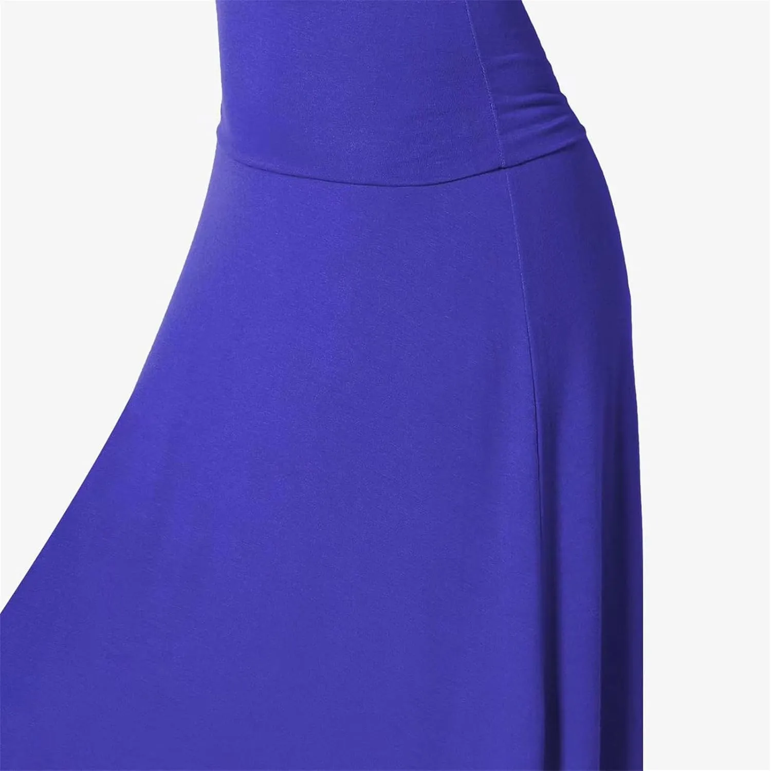 Maxi Solid Skirts for Women, Casual High Waist Solid Flare Long Skirt, Ruched Stretchy High Waist A-Line Skirt