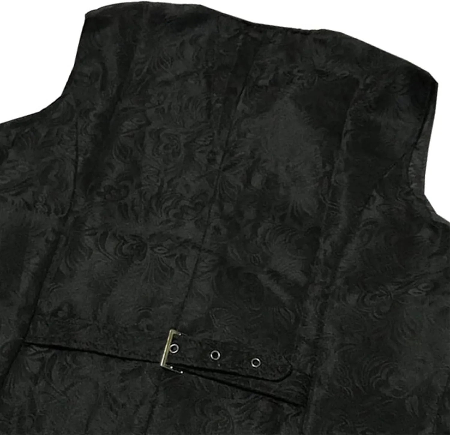 Men Victorian Sleeveless Slim Jacquard Paisley Vintage Gothic Steampunk Vest Medieval Waistcoat
