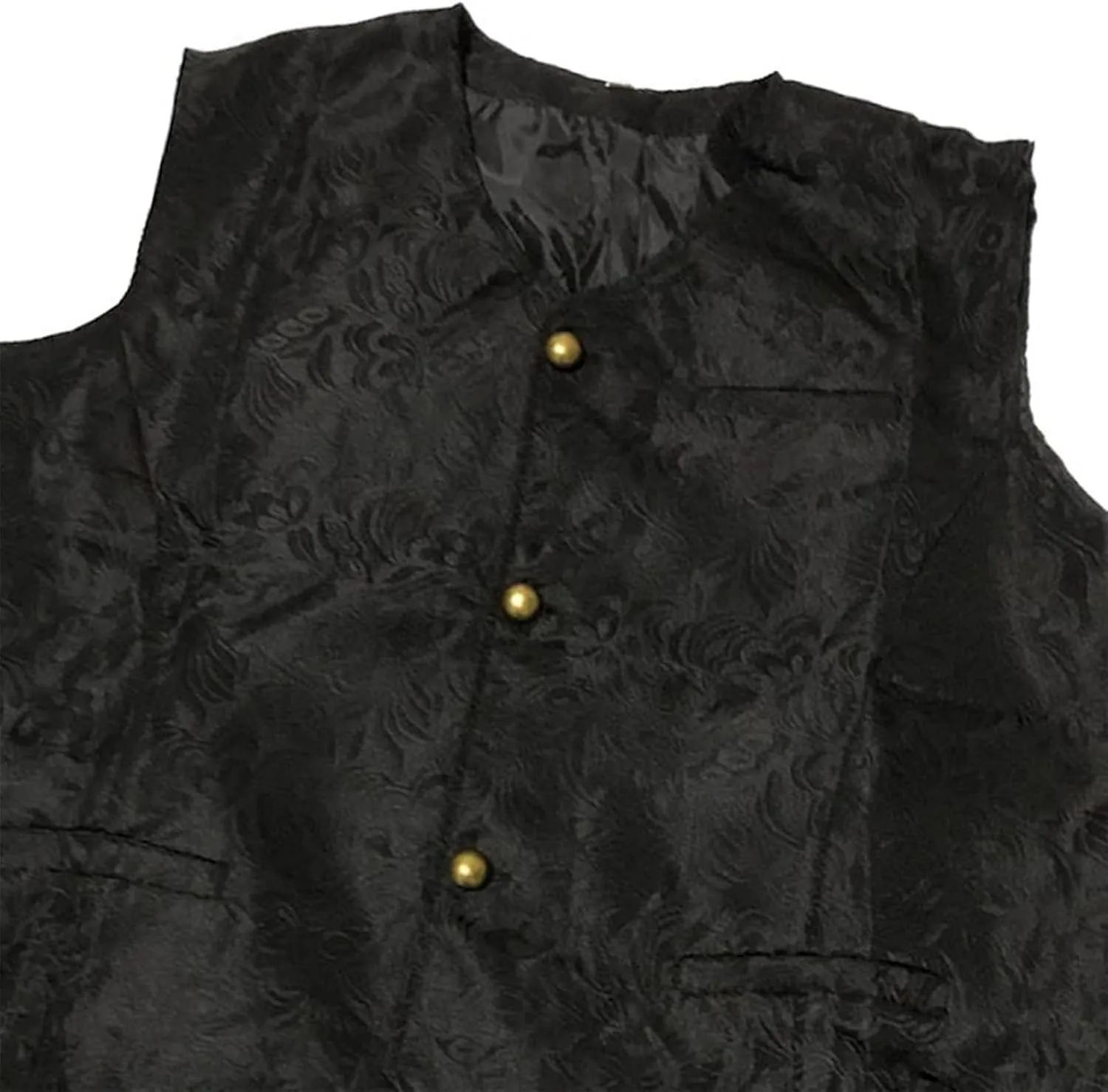 Men Victorian Sleeveless Slim Jacquard Paisley Vintage Gothic Steampunk Vest Medieval Waistcoat
