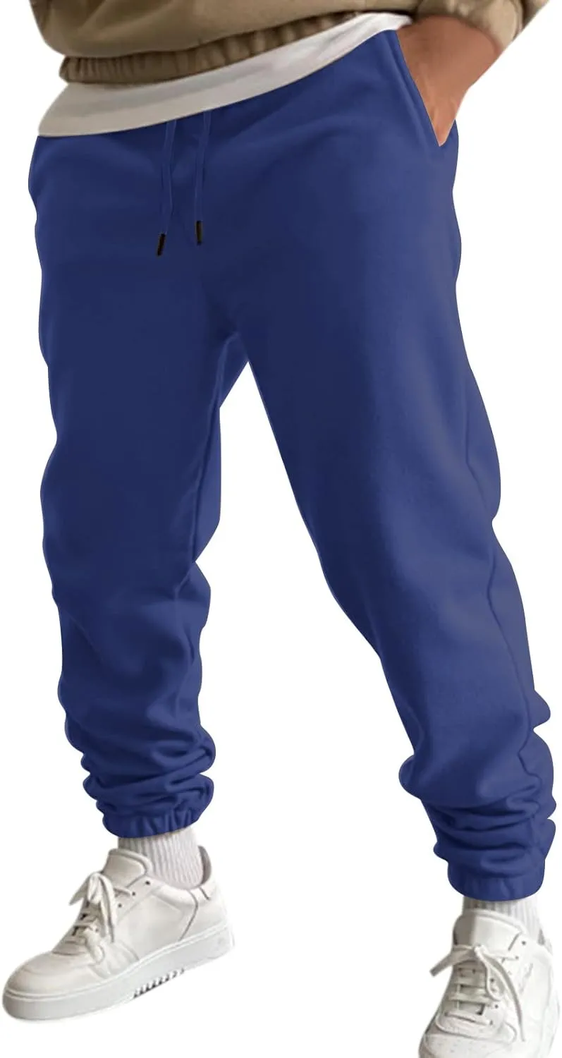 Mens Autumn and Winter High Street Fashion Loose Pants Fleece Lined Sweatpants Active Outdoor Sports Jogger Pants