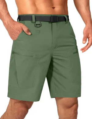 Mens Cargo Hiking Shorts Water Resistant Quick Dry Lightweight Breathable Tactical Shorts with Nylon Belt