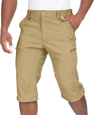 Mens Cargo Shorts Hiking Stretch Quick Dry Capri Golf Tactical Long Shorts for Men
