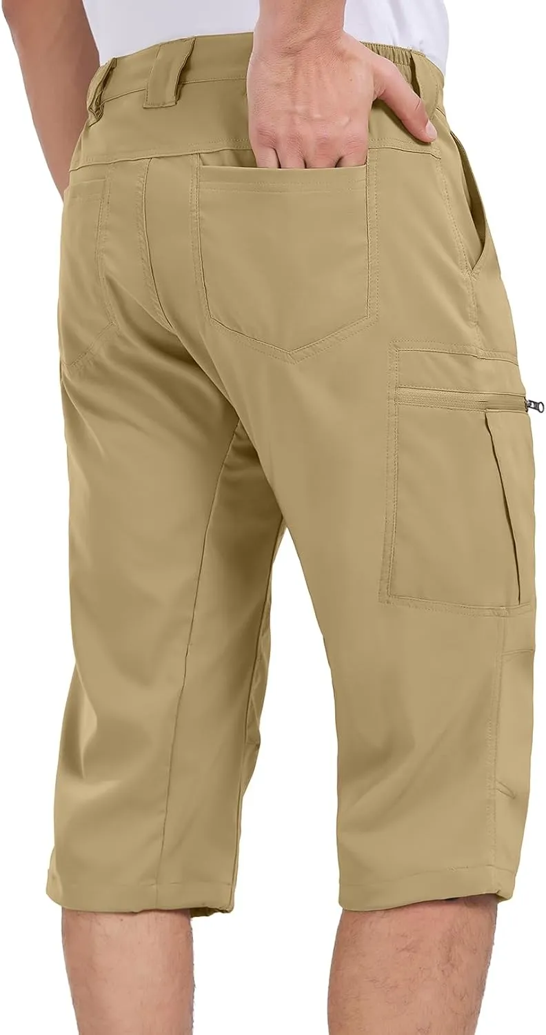 Mens Cargo Shorts Hiking Stretch Quick Dry Capri Golf Tactical Long Shorts for Men