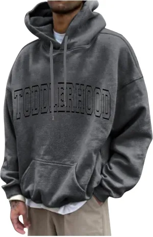 Mens Hoodies For Pockets Drawstring Fashion Long Sleeve Casual Graphic Loose Sweatshirts