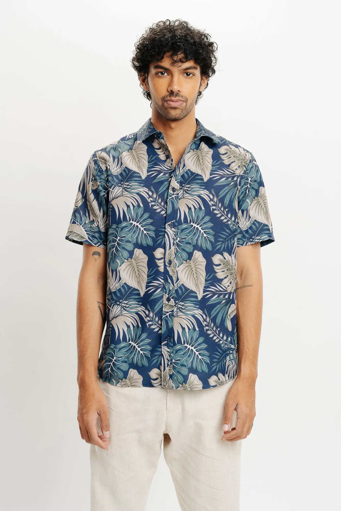 Men's Leaves Print Shirt