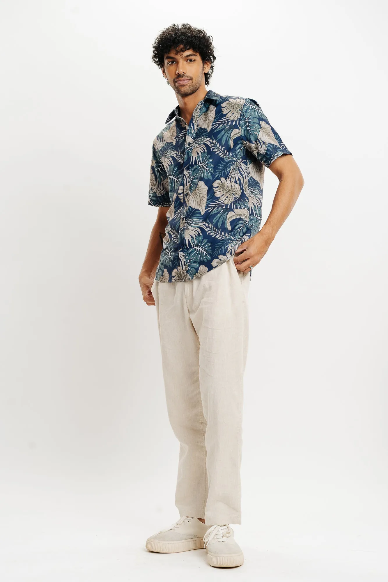 Men's Leaves Print Shirt