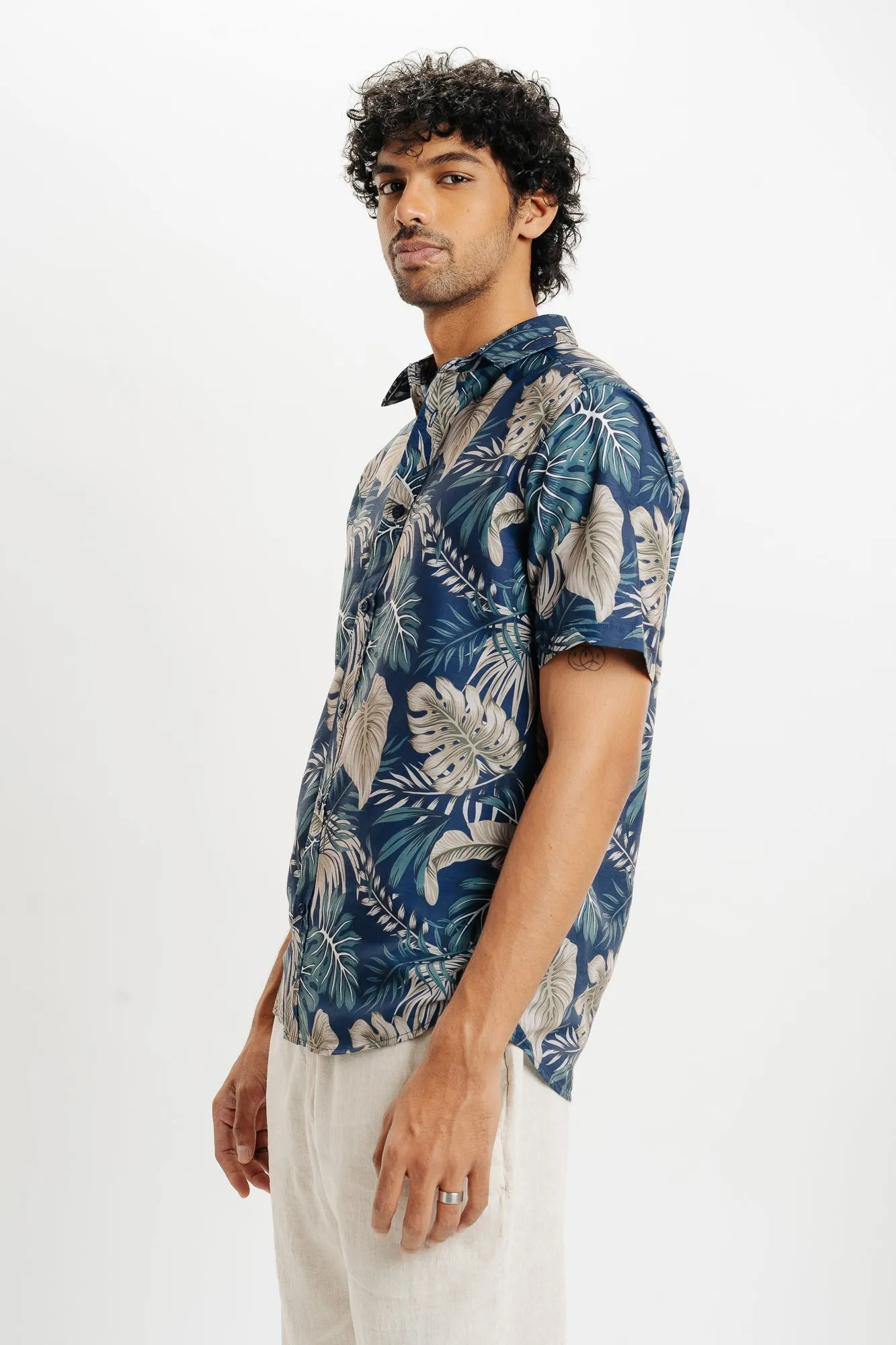 Men's Leaves Print Shirt