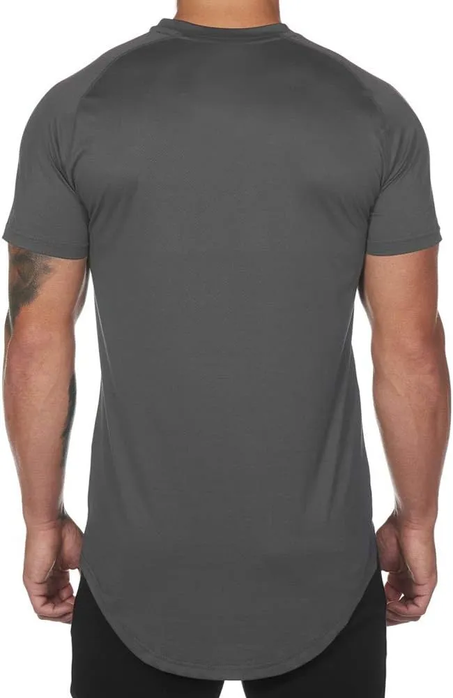 Mens Lightweight Mesh Quick-Dry Workout Short Sleeve T-Shirts Established Casual Tee
