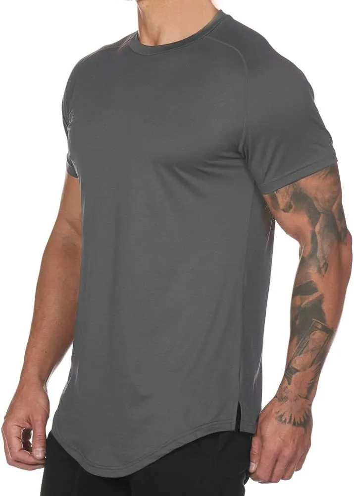 Mens Lightweight Mesh Quick-Dry Workout Short Sleeve T-Shirts Established Casual Tee