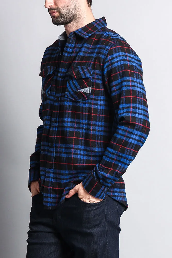 Men's Long Sleeve Woven Flannel Shirt