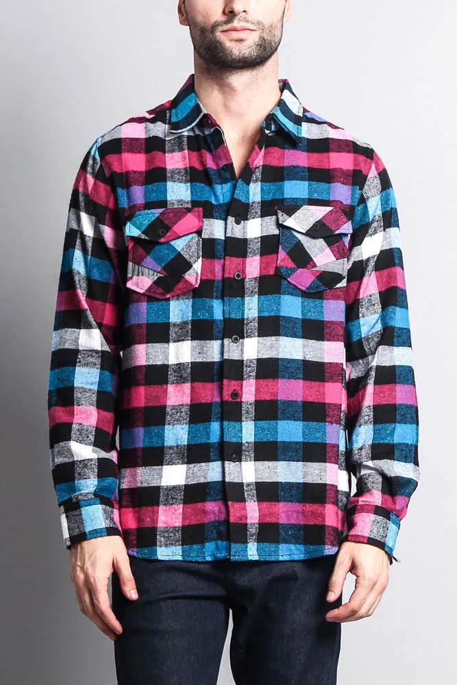 Men's Long Sleeve Woven Flannel Shirt