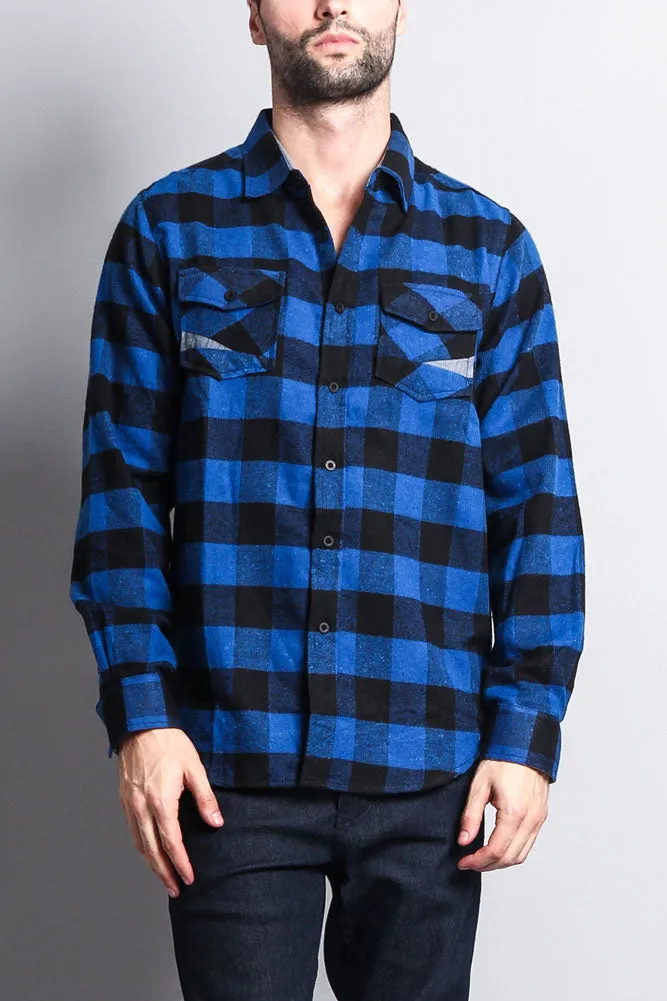 Men's Long Sleeve Woven Flannel Shirt