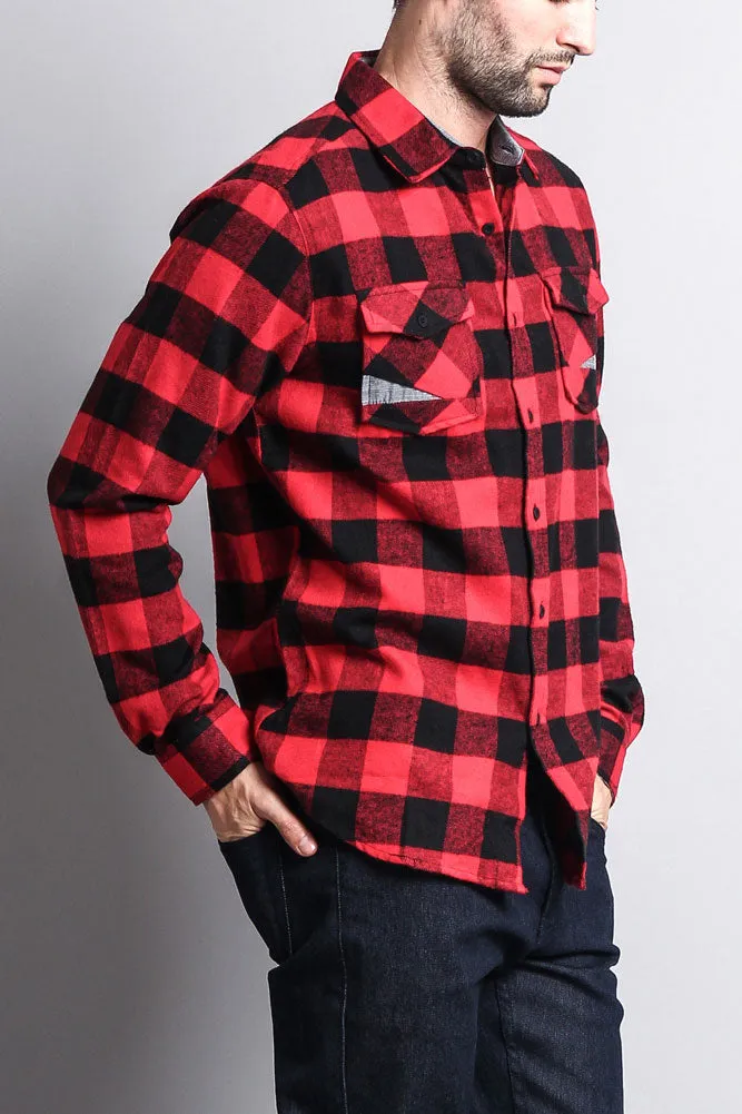 Men's Long Sleeve Woven Flannel Shirt