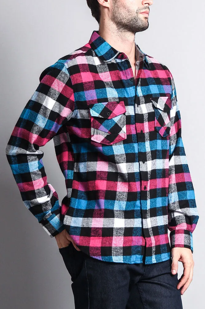 Men's Long Sleeve Woven Flannel Shirt