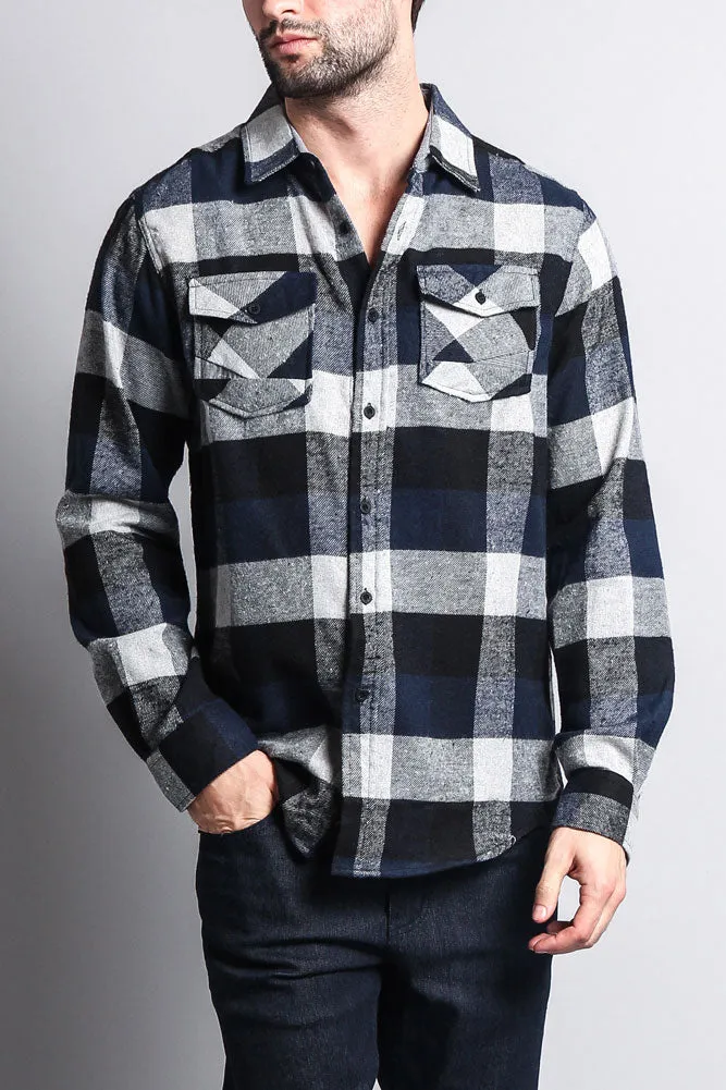 Men's Long Sleeve Woven Flannel Shirt