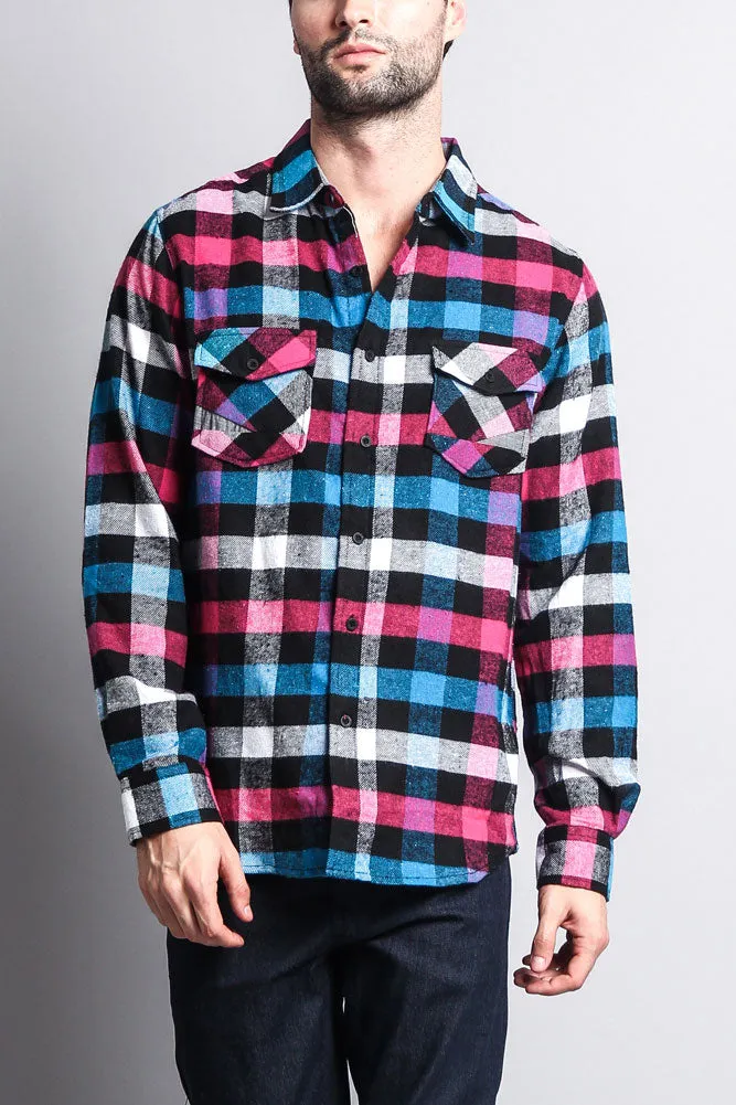 Men's Long Sleeve Woven Flannel Shirt