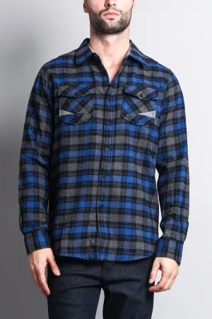 Men's Long Sleeve Woven Flannel Shirt