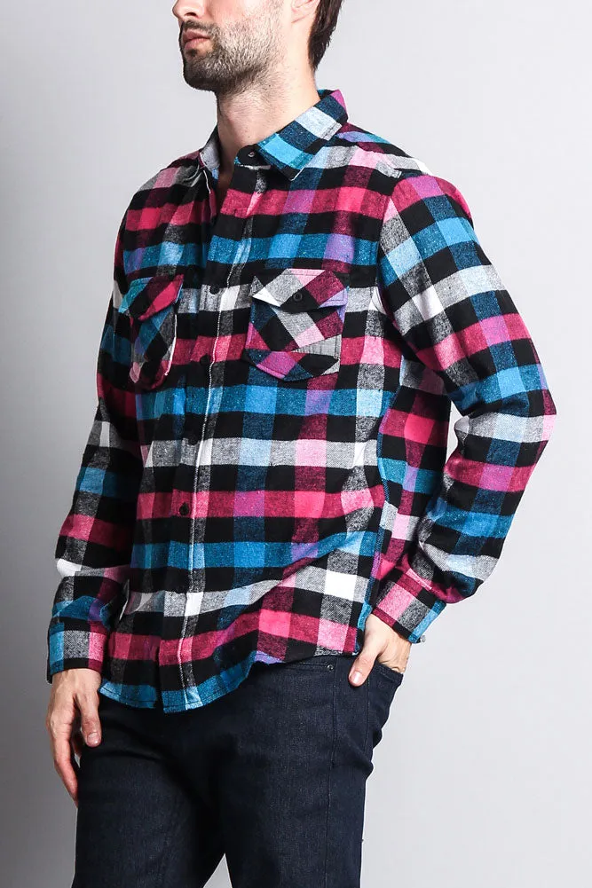Men's Long Sleeve Woven Flannel Shirt