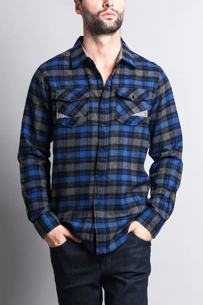 Men's Long Sleeve Woven Flannel Shirt
