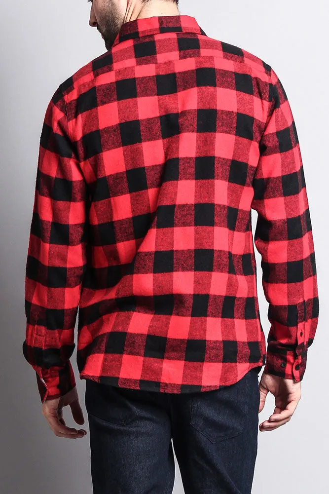 Men's Long Sleeve Woven Flannel Shirt