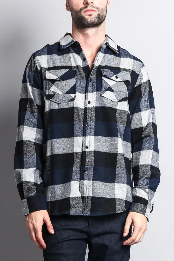 Men's Long Sleeve Woven Flannel Shirt