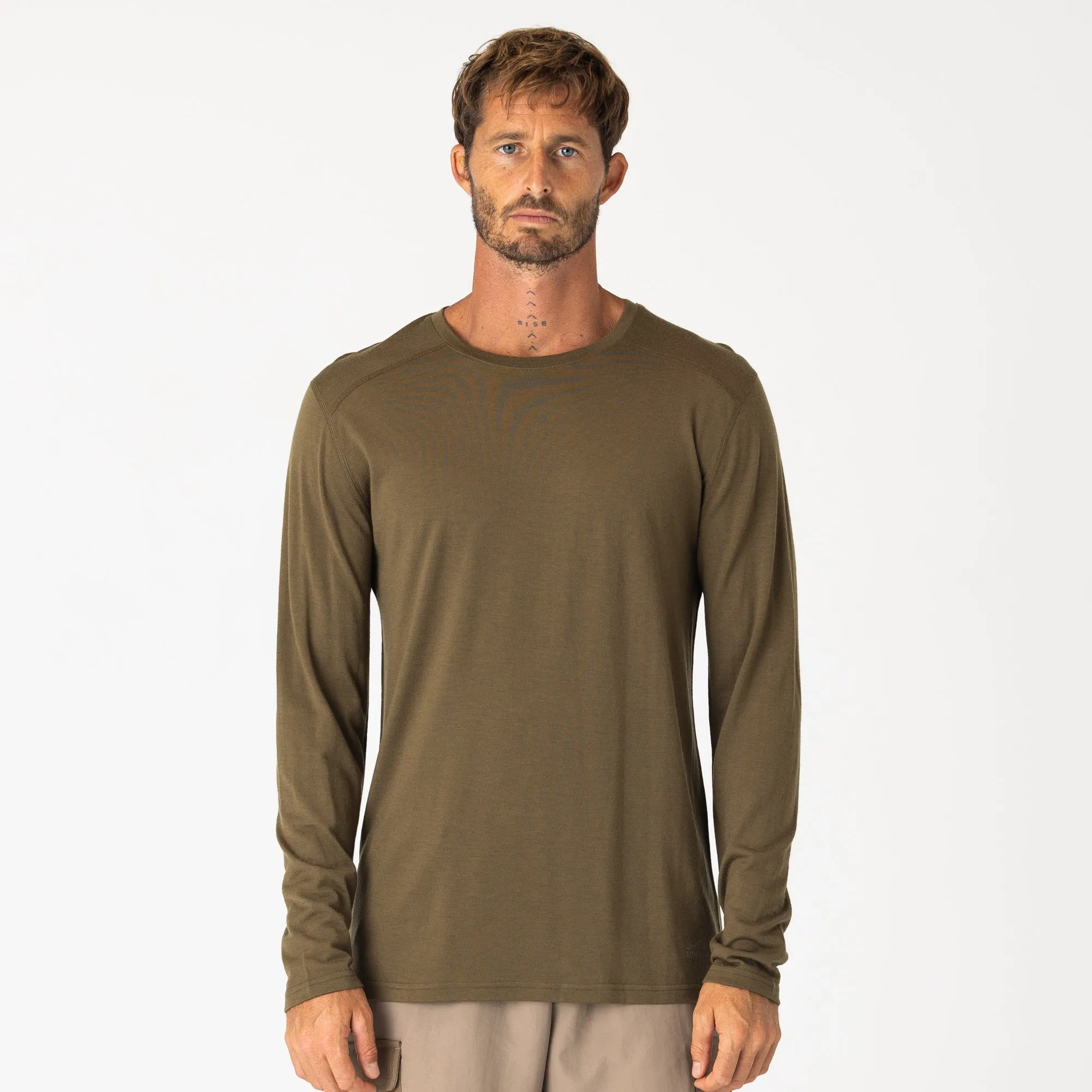 Mens Merino LS Base Layer Olive