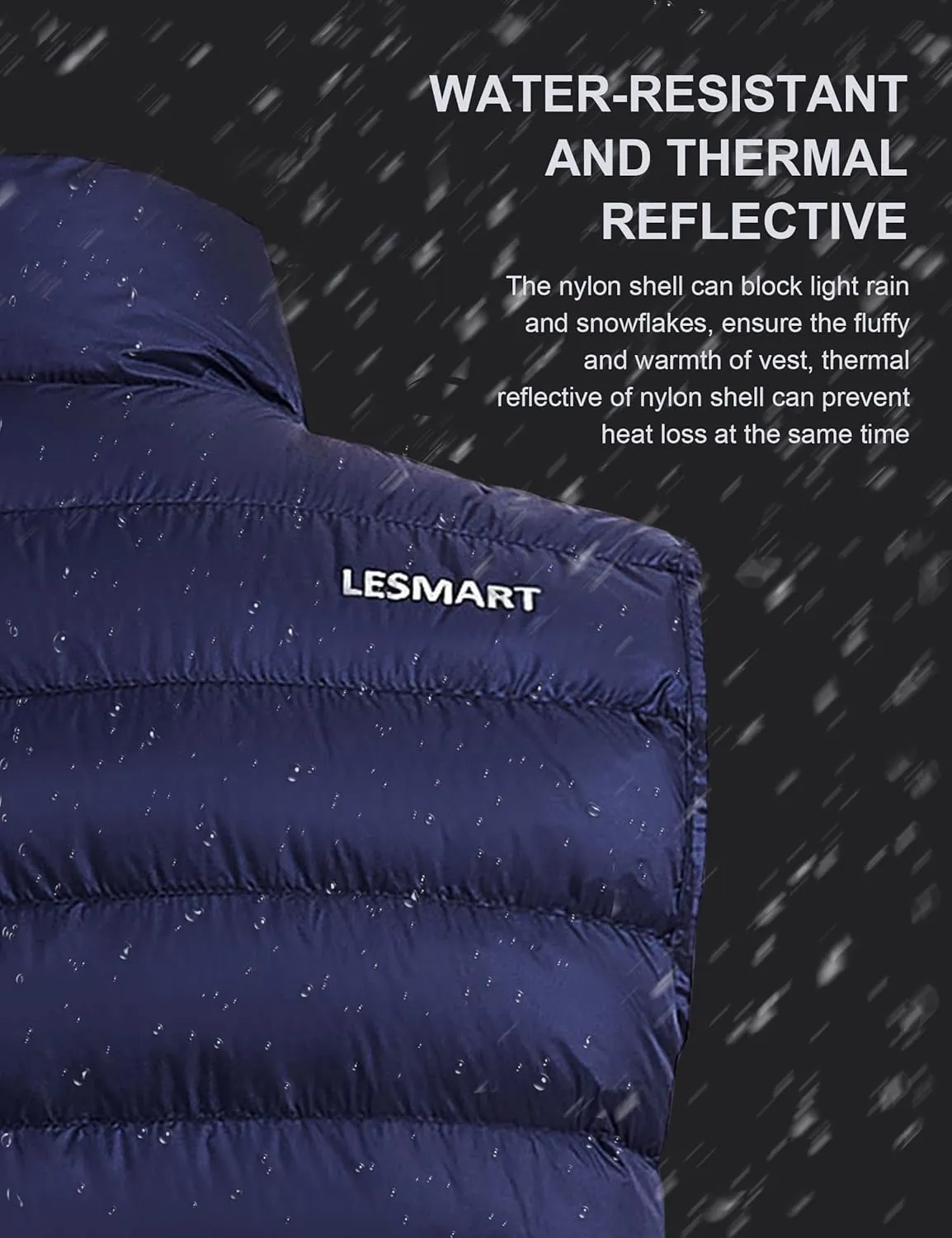 Men's Puffer Vest Lightweight Packable Down Vest Water-Resistant Warm Outdoor Down Puffer Vest for Men Winter