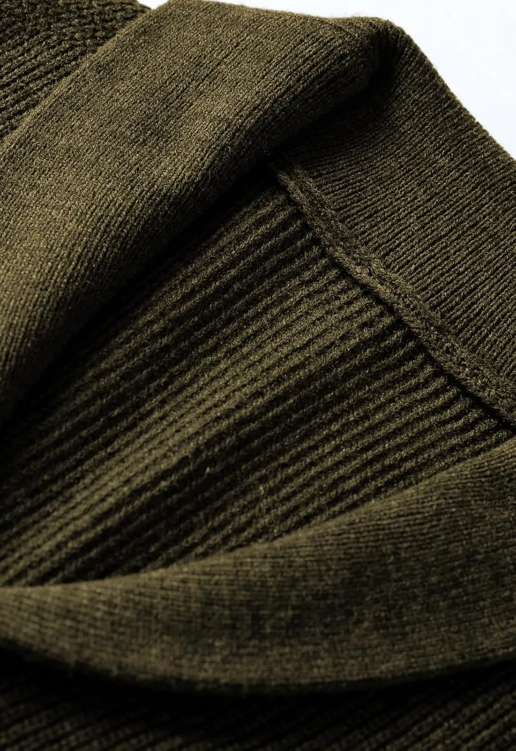 Men's Shawl Collar Cardigan Sweater Button Slim fit Wired Knitted Merino Wool Sweater