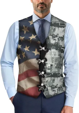 Men's Suit Vests Casual Formal Dress Vest Business Slim Fit Waistcoat Vest for Suits Tuxedo with Back Strap S-4XL