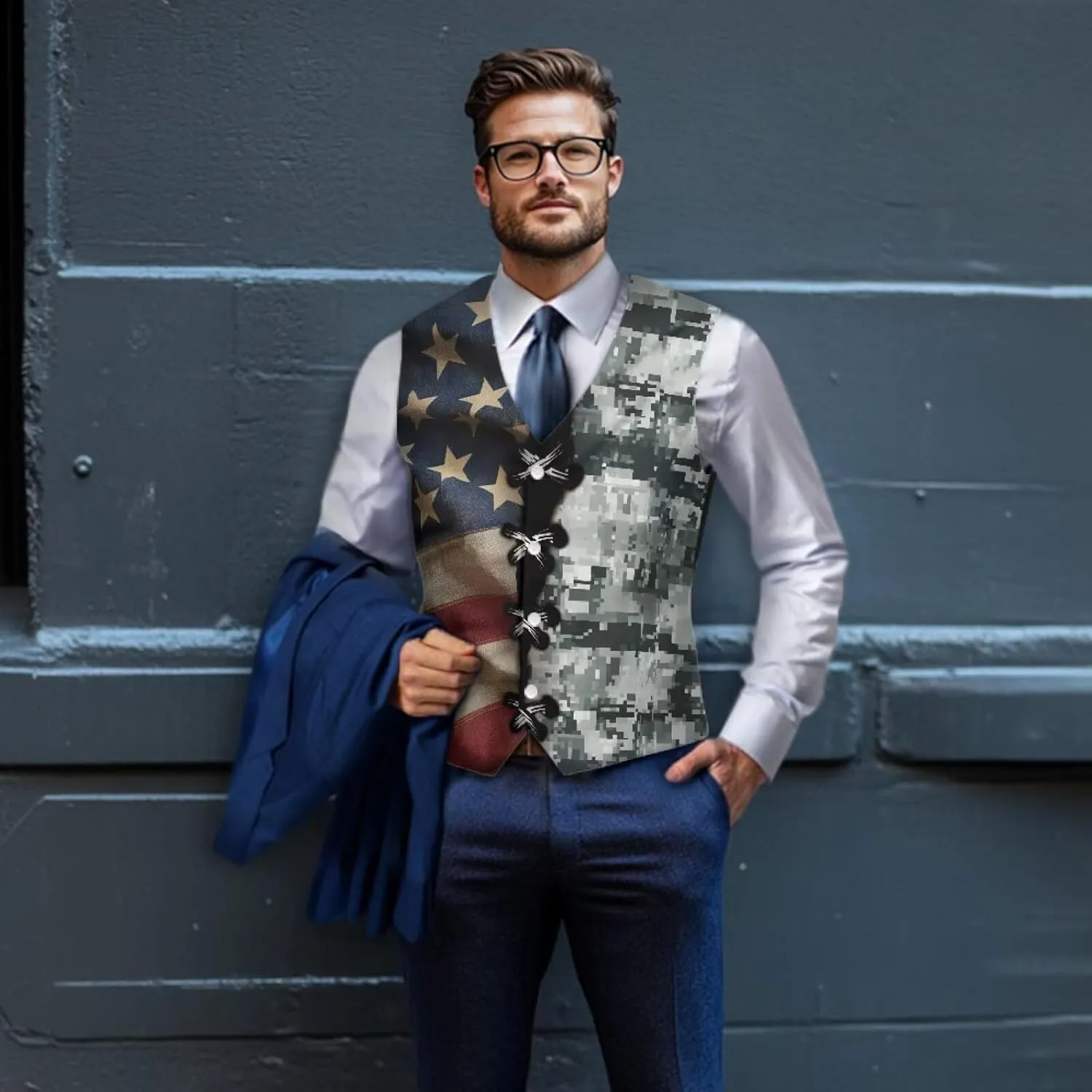Men's Suit Vests Casual Formal Dress Vest Business Slim Fit Waistcoat Vest for Suits Tuxedo with Back Strap S-4XL