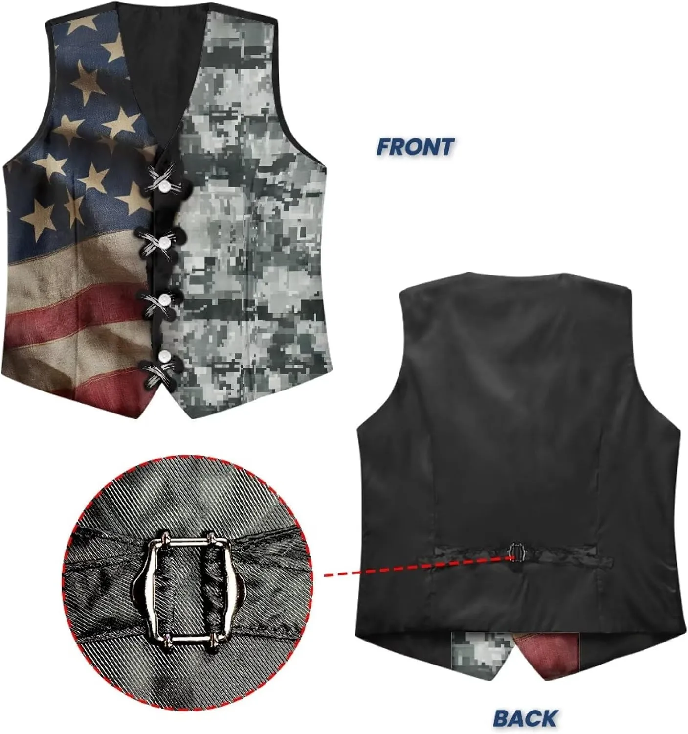 Men's Suit Vests Casual Formal Dress Vest Business Slim Fit Waistcoat Vest for Suits Tuxedo with Back Strap S-4XL