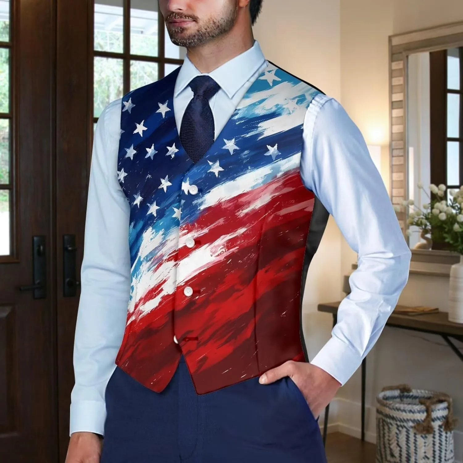 Men's Suit Vests Casual Formal Dress Vest Business Slim Fit Waistcoat Vest for Suits Tuxedo with Back Strap S-4XL