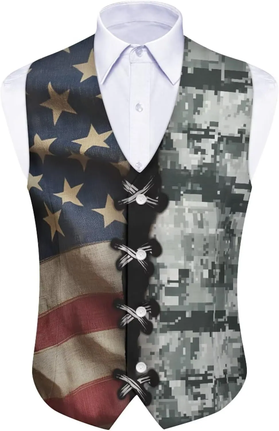 Men's Suit Vests Casual Formal Dress Vest Business Slim Fit Waistcoat Vest for Suits Tuxedo with Back Strap S-4XL