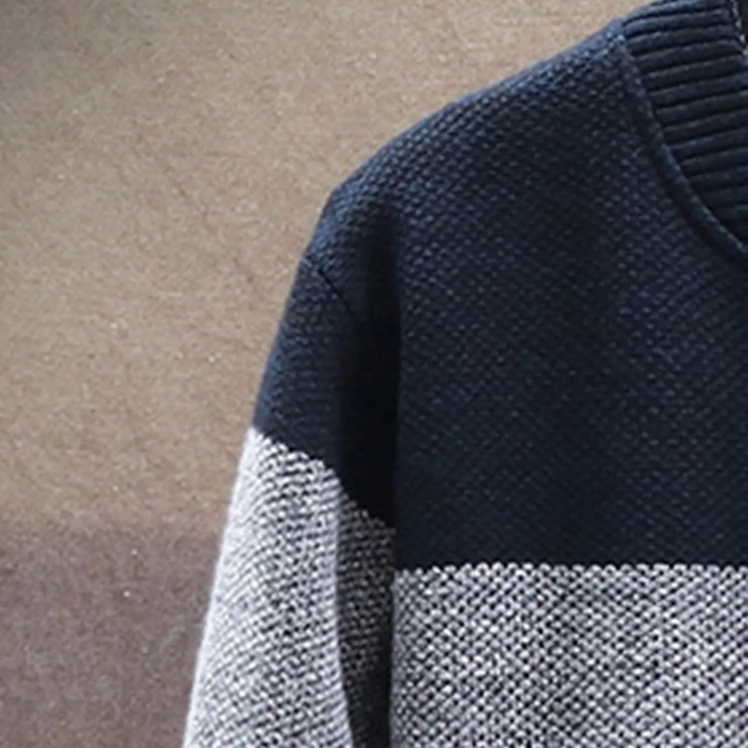 Mens Sweater Jackets Casual Stand Collar Knitted Sweater Cardigan Lightweight Fleece Lined Full Zip Knitwear Coat