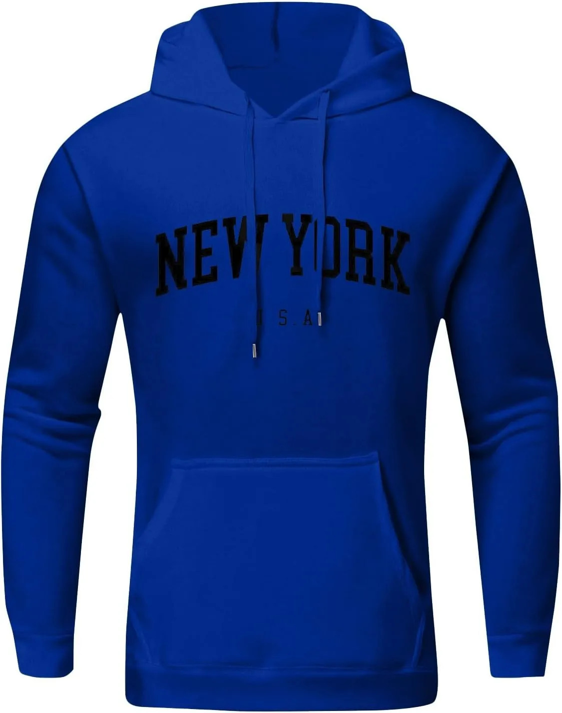Mens Sweatshirt 2024 Casual Cotton Hooded Collar Drawstring Hoodie Letter Print Long Sleeve Warm Pullover with Pocket