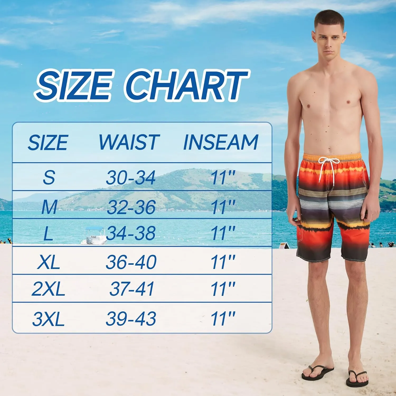 Mens Swim Trunks Swim Shorts Swimwear Swimsuit Beach Shorts Bathing Suits Quick Dry Waterproof