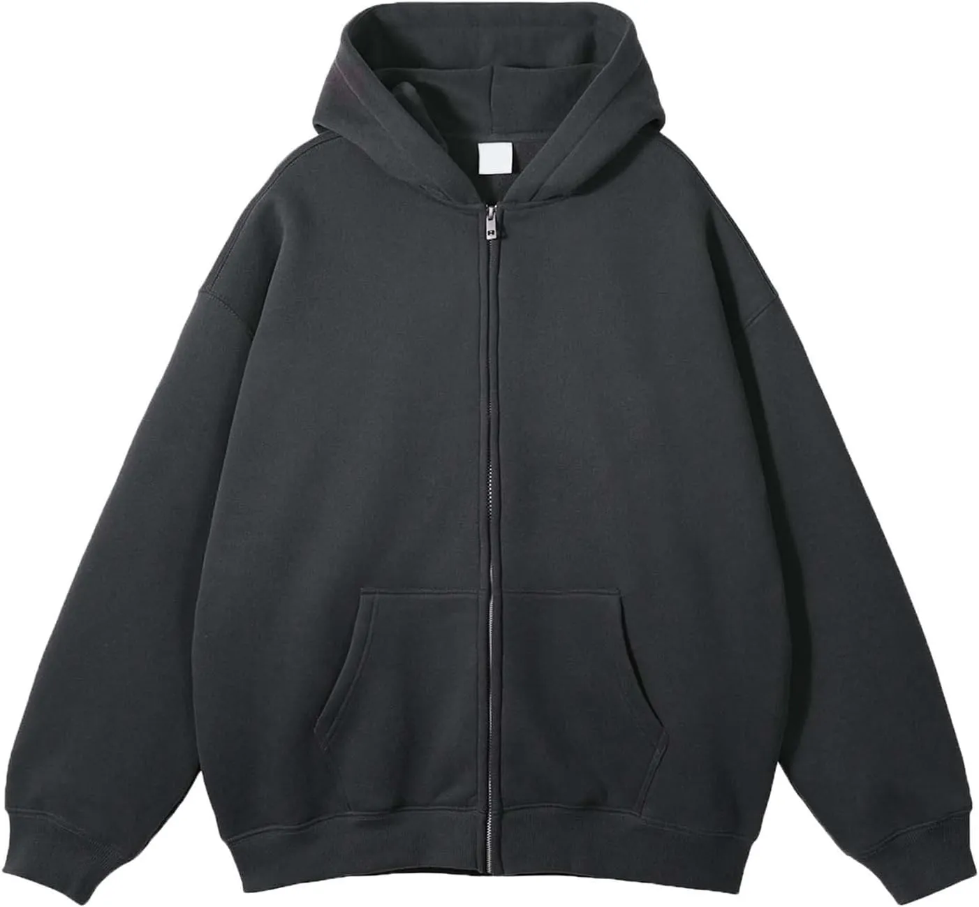 Mens Zip Up Hoodies Long Sleeve Solid Color Pullover Heavyweight Coat with Pockets Hooded 2024 Fall Fashion Clothes