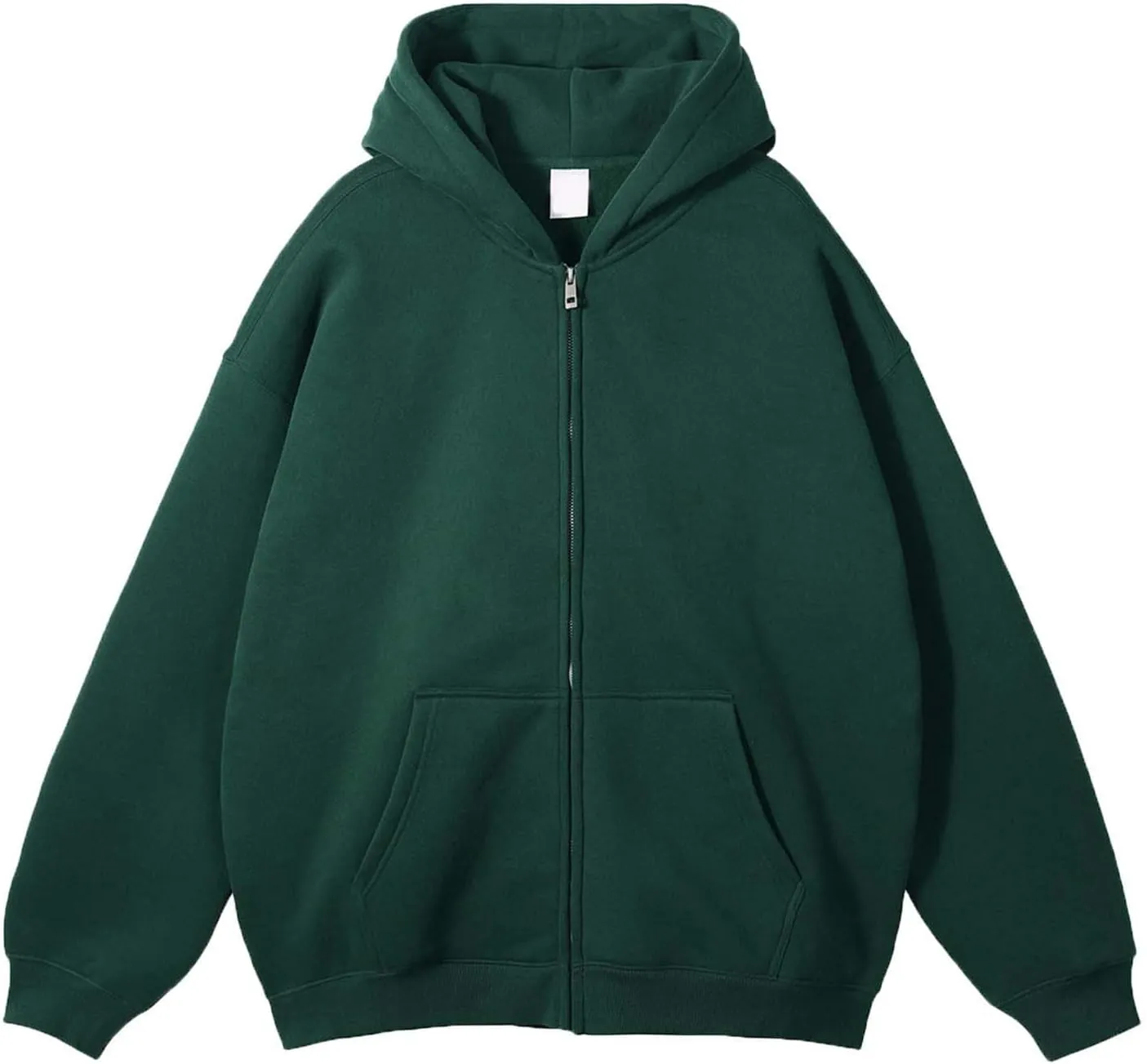 Mens Zip Up Hoodies Long Sleeve Solid Color Pullover Heavyweight Coat with Pockets Hooded 2024 Fall Fashion Clothes
