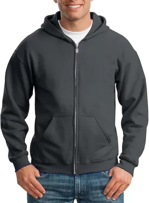 Mens Zip Up Hoodies Long Sleeve Solid Color Pullover Heavyweight Coat with Pockets Hooded 2024 Fall Fashion Clothes