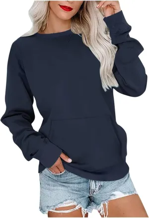 midelxp Crewneck Sweatshirts for Women Cute Long Sleeve Fleece Pullover Tops Casual Loose Fit Y2k Hoodie Fall Clothes 2024