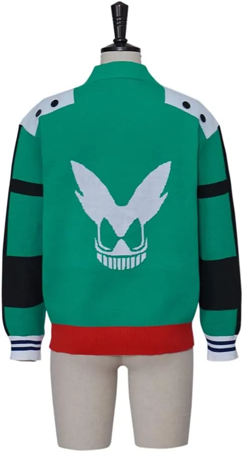 Midoriya Izuku Cardigan Knitted Sweater for My Hero Katsuki Cosplay Costume Jacket Sweater