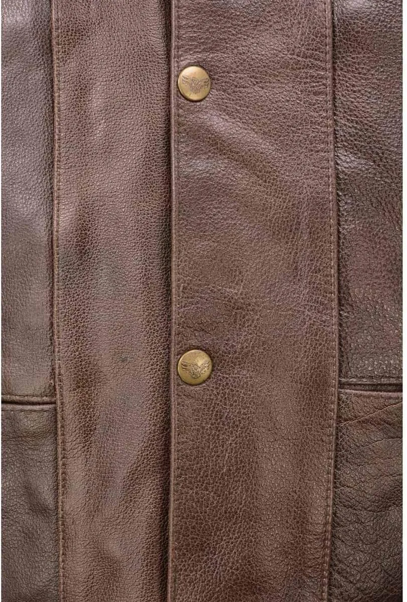 Milwaukee Leather ML1391RT Men's Retro Brown Leather Vest- 10 Pockets Side Lace 4-Snap V-Neck Motorcycle Rider Vest