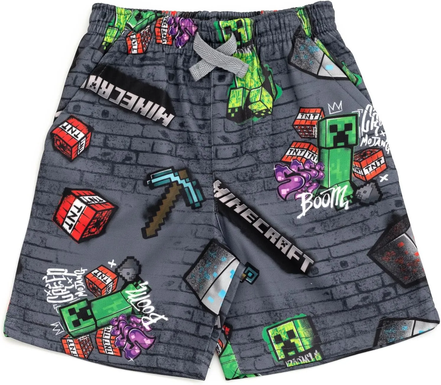 Minecraft Creeper Skeleton Zombie Enderman Graphic T-Shirt and Mesh Shorts Outfit Set Little Kid to Big Kid