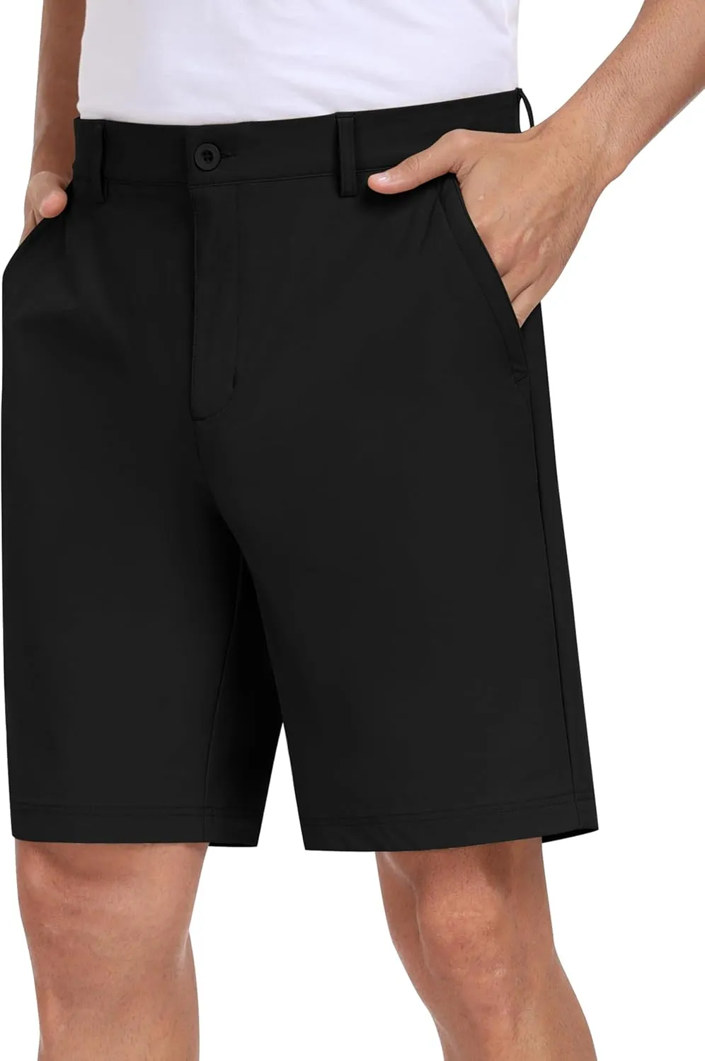 MoFiz Men's Athletic Shorts Slim Stretch 9" Golf Shorts Lightweight Hiking Summer Shorts Active Waistband