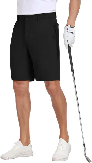 MoFiz Men's Athletic Shorts Slim Stretch 9" Golf Shorts Lightweight Hiking Summer Shorts Active Waistband